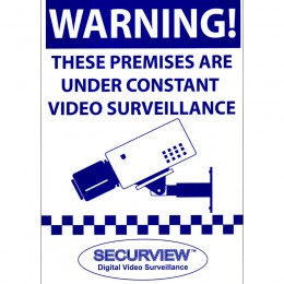 CCTV Securview Warning Sign Corflute A3 Size